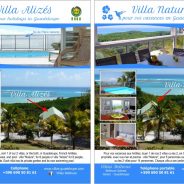 Villa Nature (3 chambres), Villa Alizés (4 ch), vue panoramique sur le lagon de salines et les îles de la caraîbe, hébergement de 2 à 16 personnes en toute  intimité et convivialité réunies.